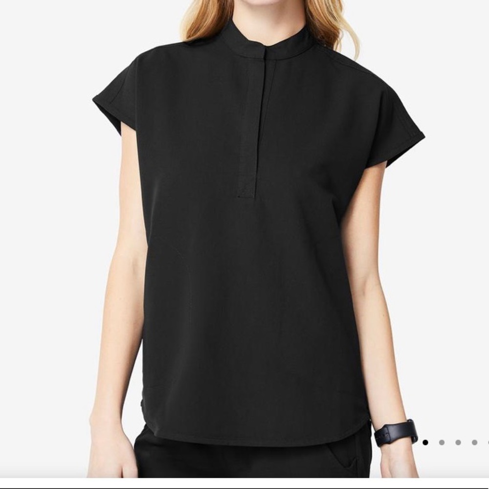 women's Rafaela-Mandarin Collar Scrub Top-XS